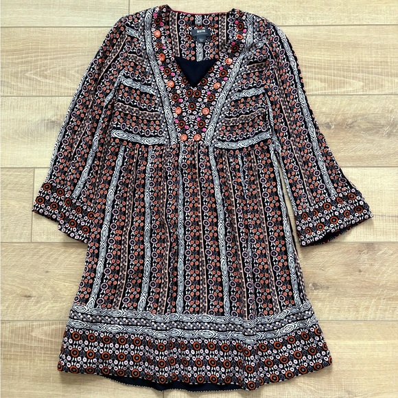 Anthropologie Maeve Jenna Multicolor Long Sleeve Dress - Picture 2 of 11